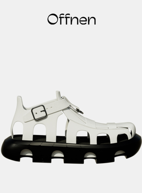 薄物offnen春夏新品纯色黑色白色蓝色百搭透气牛皮橡胶底柯勒鞋