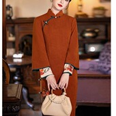 改良优雅气质复古刺绣新中式 长袖 日常可穿素雅 秋冬季 旗袍2026新款