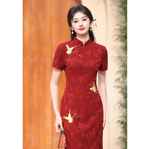 新中式改良旗袍国风敬酒订婚礼服