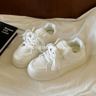 小卤球球韩系面包鞋春季女鞋2026新款厚底小白鞋百搭小众休闲板鞋