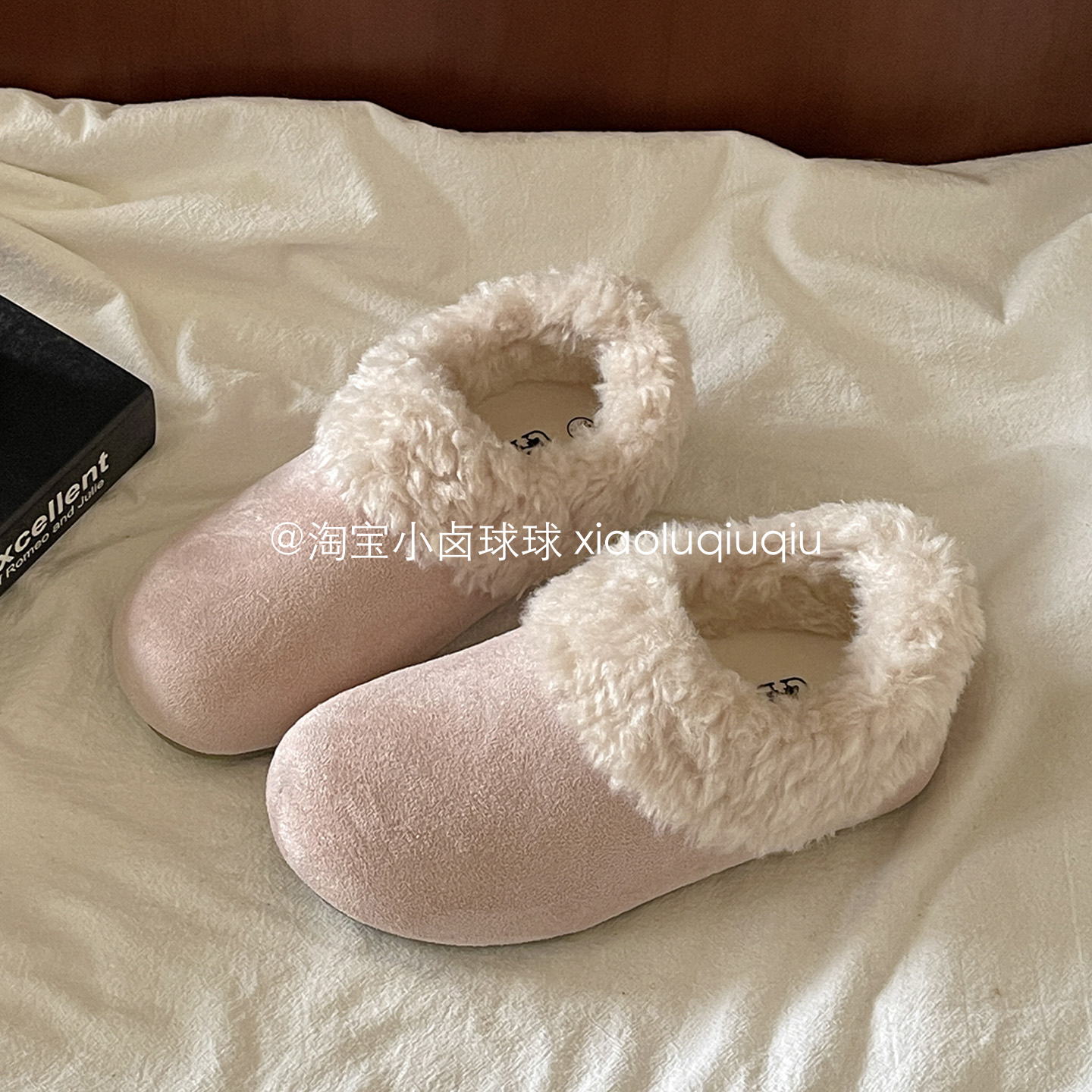 小卤球球厚底勃肯鞋冬季加绒二棉鞋2025新款爆款板鞋保暖毛毛鞋