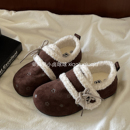 小卤球球勃肯鞋女2025新款冬加绒二棉鞋冬季百搭板鞋保暖小白鞋