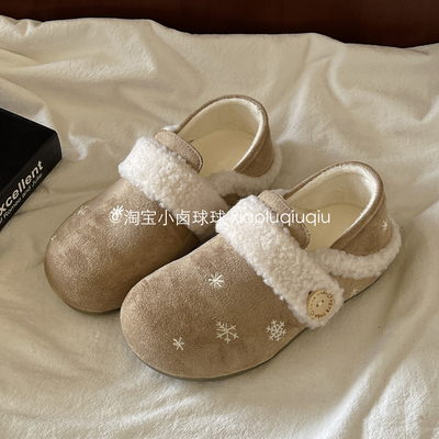 小卤球球超火勃肯鞋女鞋冬2025新款一脚蹬懒人鞋加绒保暖板鞋休闲