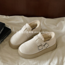 小卤球球加绒勃肯鞋女鞋冬季2025新款百搭毛毛鞋一脚蹬板鞋保暖