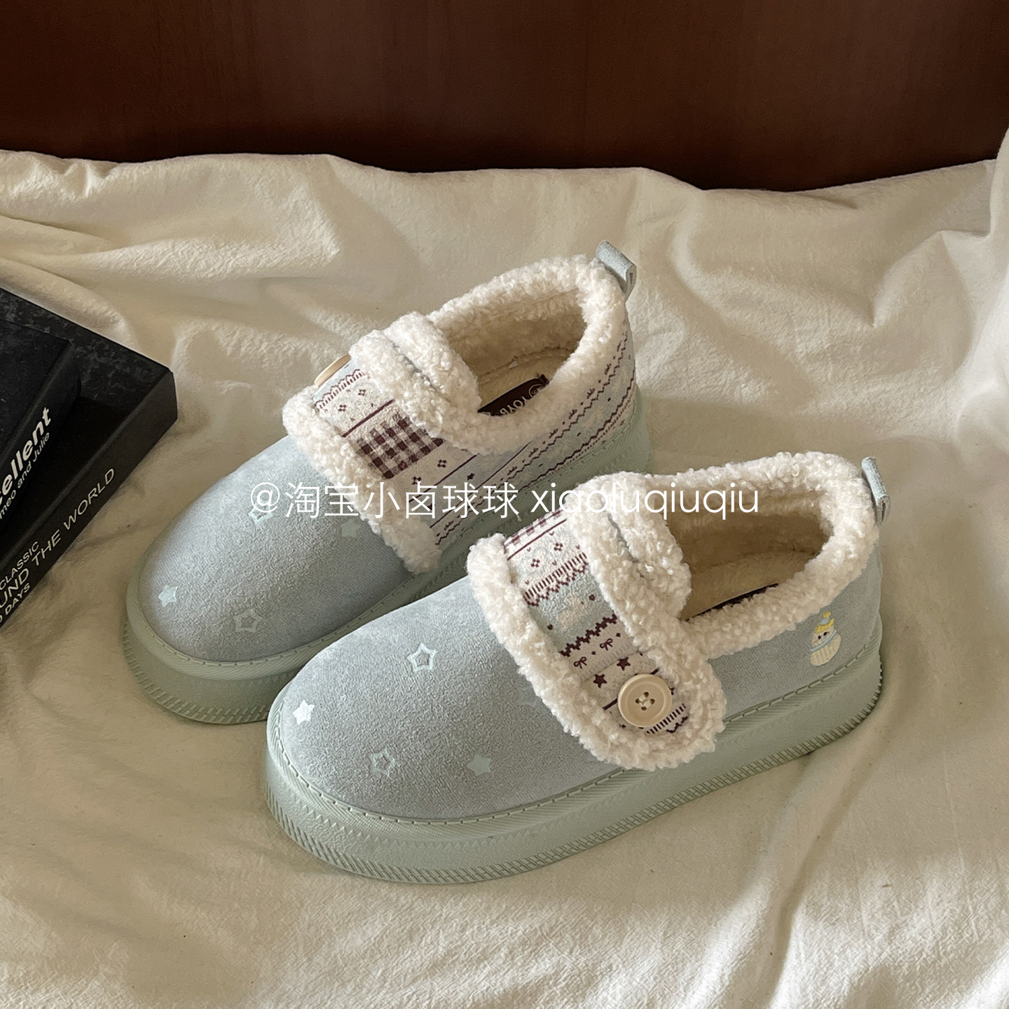小卤球球 厚底勃肯鞋女2025新款冬季女鞋加绒板鞋二棉鞋子女百搭