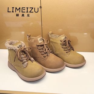 丽美足女鞋2025冬季新款时尚休闲女棉鞋女短靴时装靴1698/1691-7