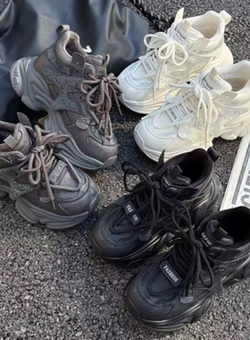 柏颐柏琦女鞋2025冬季新款时尚百搭女棉鞋加厚时装老爹鞋25198-1