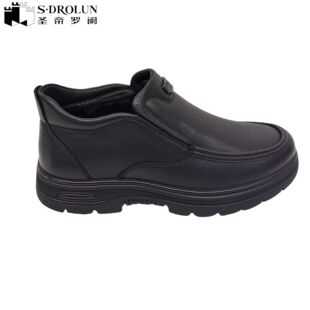 圣帝罗阑男鞋2024冬季新款时尚百搭休闲皮鞋软面男棉鞋10-028-1