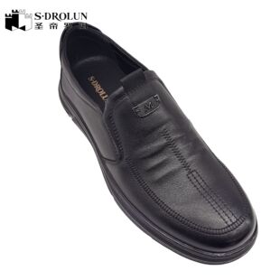 圣帝罗阑男鞋2025春季新款时尚休闲百搭商务休闲皮鞋男单鞋76366