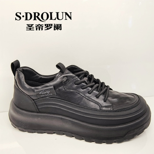 圣帝罗阑男鞋2026春季新款时尚百搭男单鞋休闲厚底乐福鞋11-38