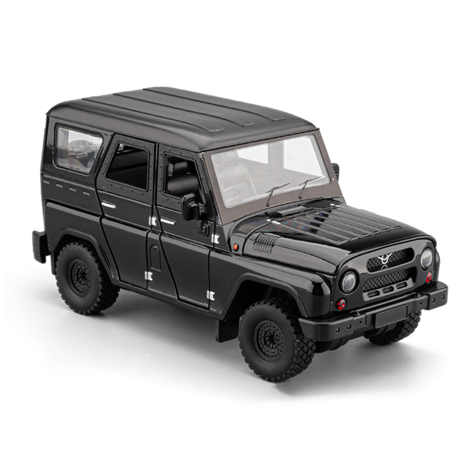 新款1:18俄罗斯瓦兹猎人合金越野车模型声光吃鸡同款玩具