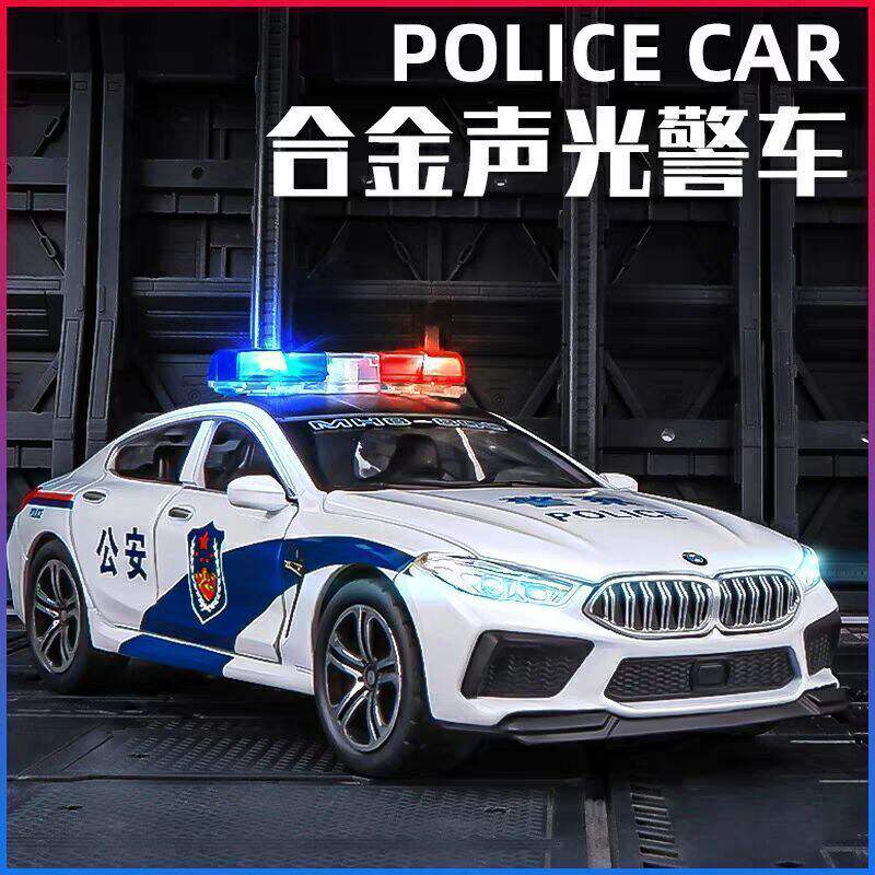 驰美1:32仿真M8警车模型合金玩具车声光男孩玩具