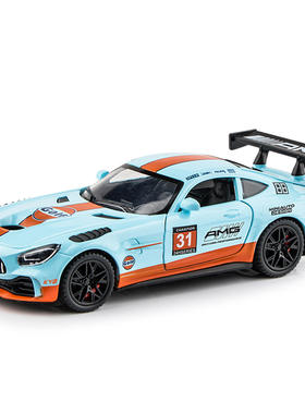 新款 1/32大奔AMGGT3赛道版合金仿真发声改装汽车模型摆件玩具