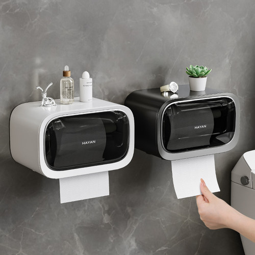 卫生间纸巾盒免打孔壁挂式