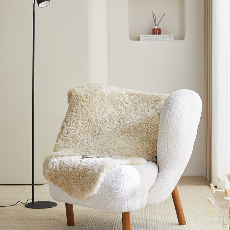 小沙纯羊毛皮毛一体保暖北欧单人