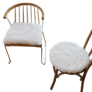小沙卷毛坐垫圆形椅垫方垫沙发垫纯羊毛椅垫餐椅垫凳子化妆椅坐垫