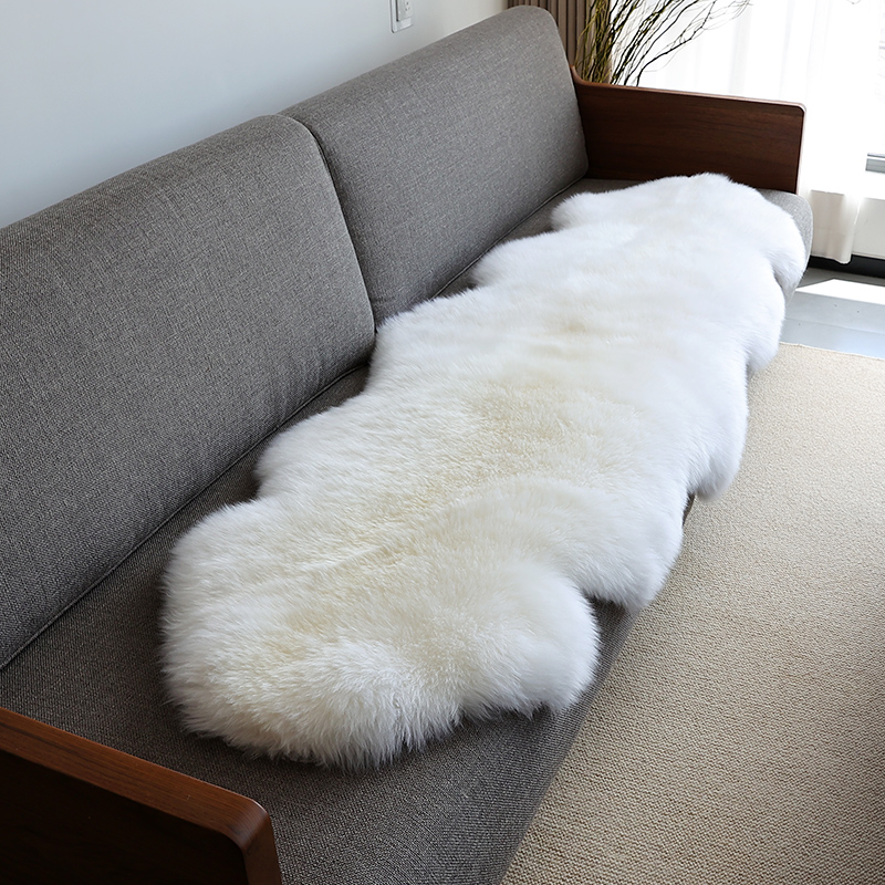 小沙纯羊毛保暖中式沙发长毛沙发