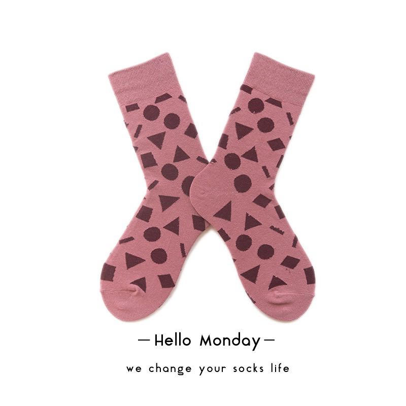 包邮潮流几何中筒袜子