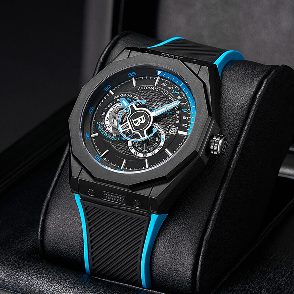 德国布加迪 全自动机械男表名正品牌手表男士朗博夜光潮基尼十大