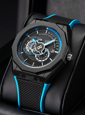 德国布加迪 全自动机械男表名正品牌手表男士朗博夜光潮基尼十大