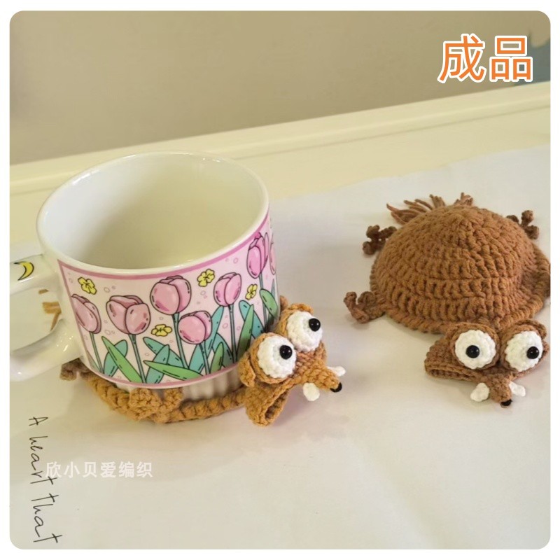 上班搭子 成品狐狸茶杯垫 纯手工钩织 超解压搞怪狐狸倒霉松鼠茶图片