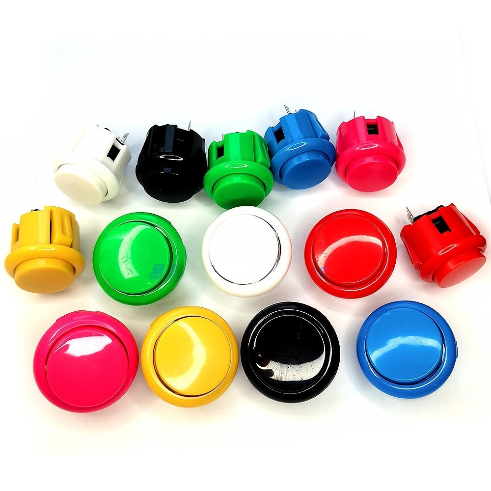 街机游戏机框体配件摇杆按键 30mm 24mm 型按钮短卡式拳皇街霸