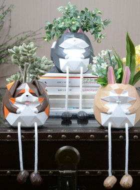 创意动物造型花盆摆件可拆卸