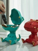 现代简约几何动物恐龙收纳储物盒玄关门口入门钥匙盒杂物盒储物盘