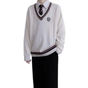 【刺篇】本聿中 原创JK/DK制服针织长袖V领套头毛衣外套男女秋冬
