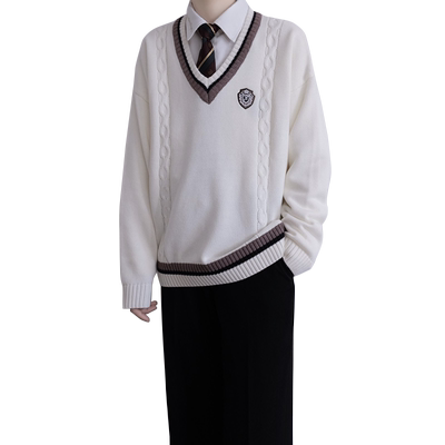刺篇jk原创DK制服v领男女毛衣