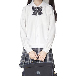 【刺篇原创】梨白高校jk制服正版学生萌款短款立领长袖衬衫女春秋