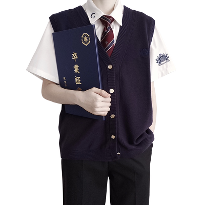 /dk制服学院风毛衣针织开衫背心
