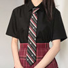 Short -sleeved black sharp collar (single shirt)