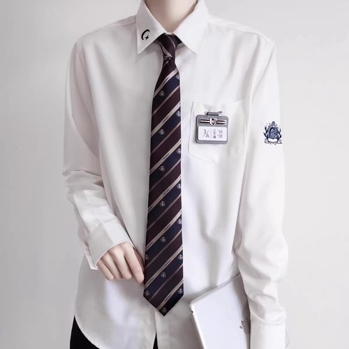 刺篇原创DK制服学院风长袖衬衫男