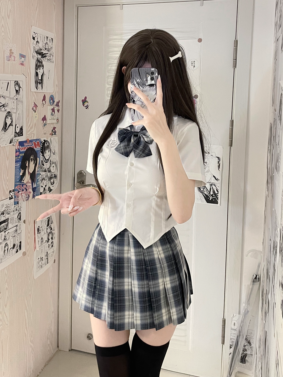 jk制服学院风百褶裙女套装