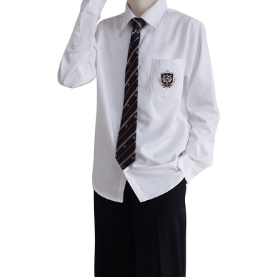 DK制服学院风加绒加厚长袖衬衫男