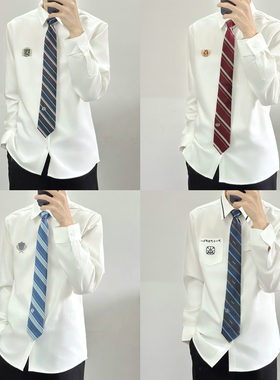 【刺篇】原创DK制服正版日系刺绣长袖衬衫白色休闲衬衣男夏季新款