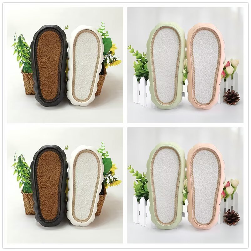 孺子牛夏季亚麻波纹云朵鞋底布条冰条线防滑拖鞋手工编织DIY钩鞋