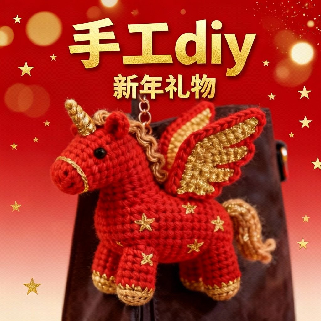 （非成品）新年礼物独角兽挂件钥匙扣毛线钩织diy材料包手工编织,服饰配件/皮带/帽子/围巾,DIY编织材料包,淘宝优惠券,粉丝福利购,淘宝优惠卷