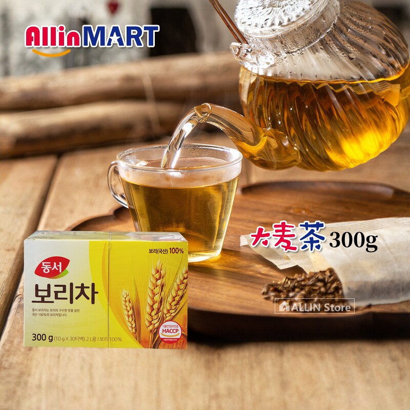 韩国原装进口 东西大麦茶盒装30包原味烘培泡茶300g