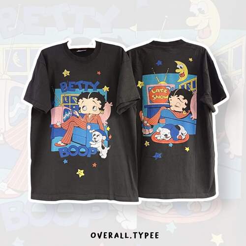贝蒂娃娃Betty Boop！与动漫的日常卡通Cartoon小众无性别短袖T恤