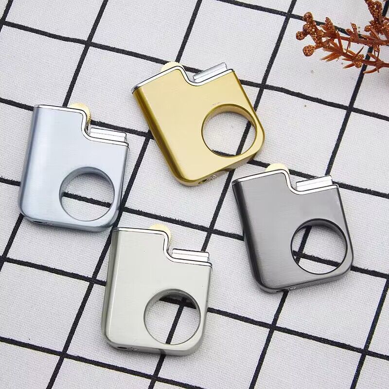 金属潮流明火指环打火机