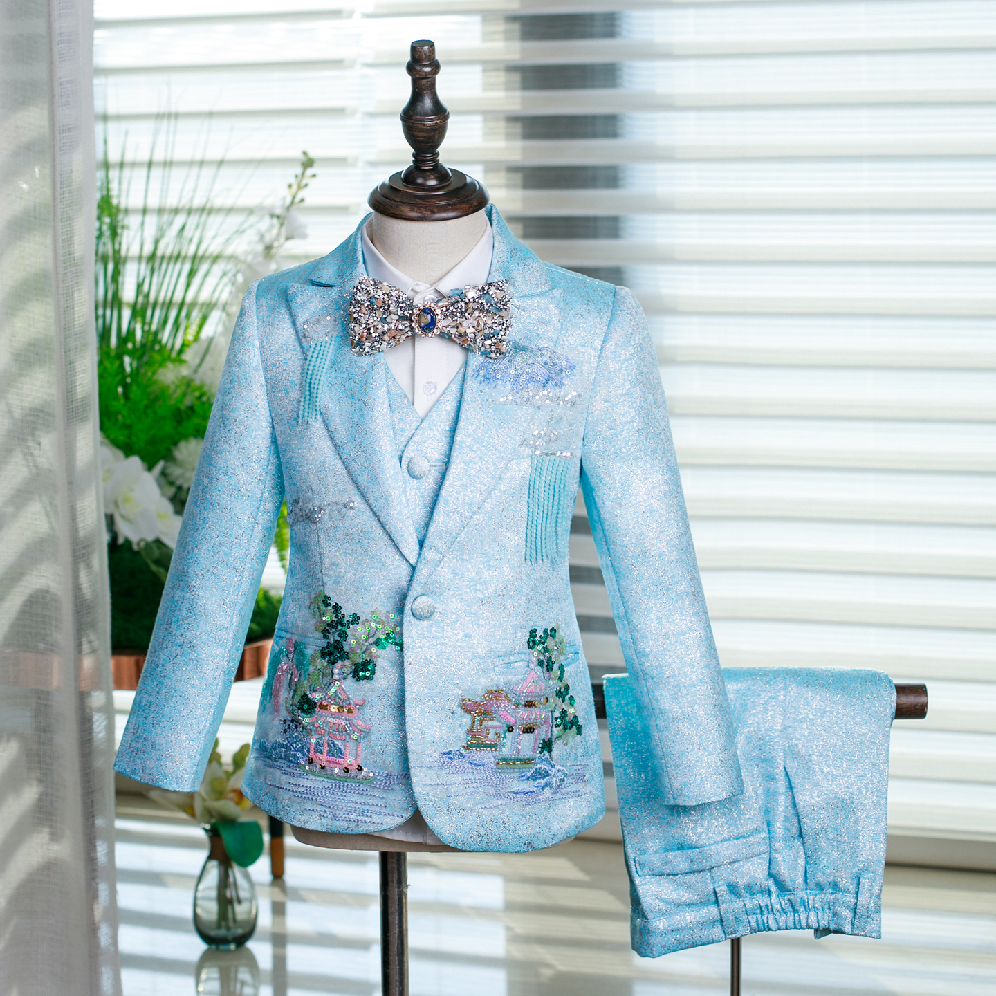 儿童西装套装男童高端模特