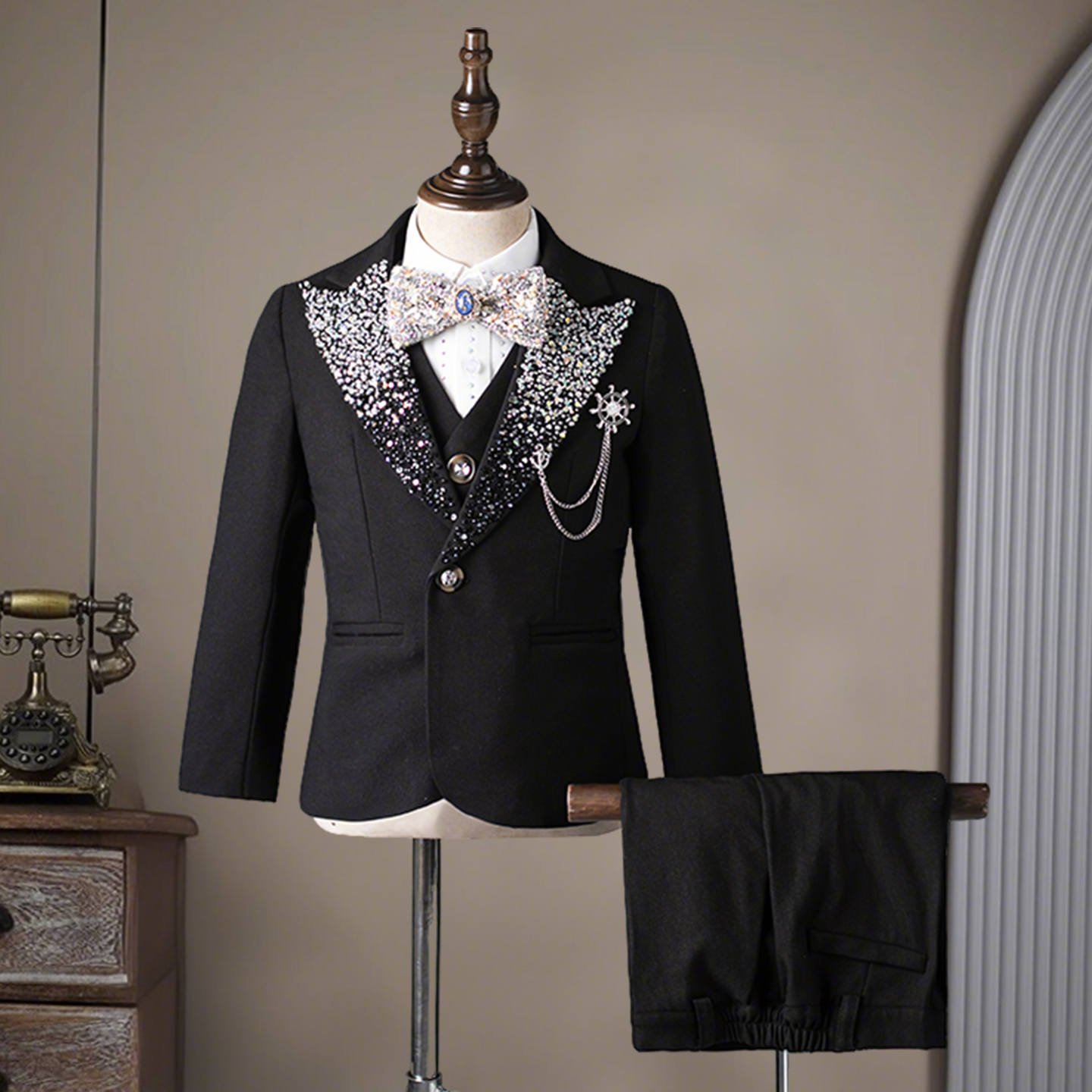 儿童西装套装男童走秀高端