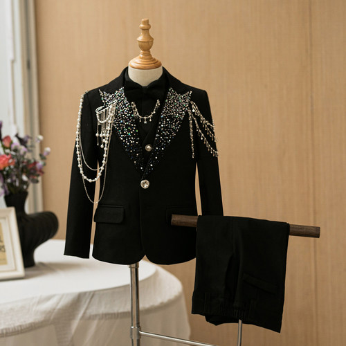 男童礼服轻奢重工烫钻