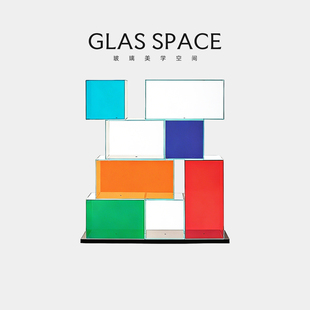 极简客厅卧室靠墙落地手办收纳展示柜 GLAS玻璃书柜组合模块柜意式