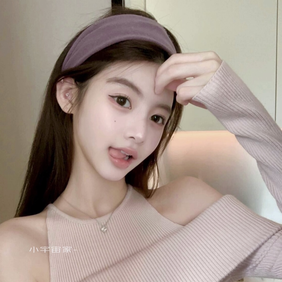 温柔夏日～软糯宽边针织发箍高级感压发头箍韩女慵懒风高颅顶发卡