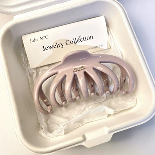 橡皮粉~金标字母发抓夹后脑勺盘发鲨鱼夹 发量多南瓜夹高品质发夹