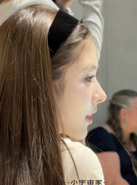 田中奈杏anna同款黑色丝绒薄款发箍扁平头箍法式艺术生高颅顶发卡