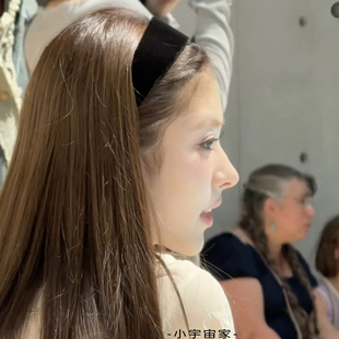 艺术生高颅顶发卡 发箍扁平头箍法式 田中奈杏anna同款 黑色丝绒薄款